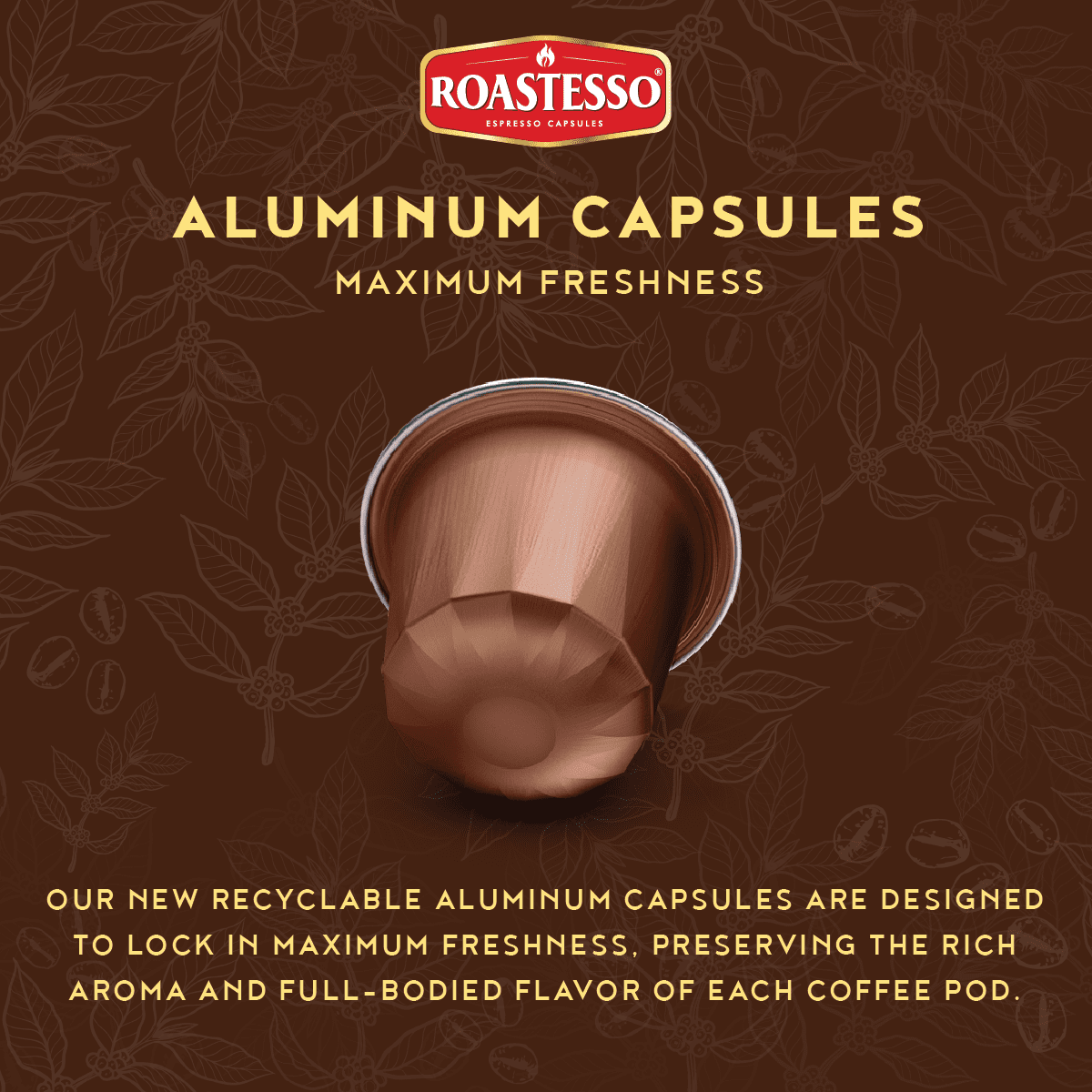 Roastesso Coffee Natural Chocolate Flavored Nespresso Capsules Compatible OriginalLine Espresso Pods, Intensity 7 (40 Count)