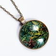 thumbnail image 2 of Tropical Plants Necklace Personalized Custom Photo Round Pendant Adjustable Stainless Steel Necklaces with Gift Box for Men Women Mothers Valentine's Jewelry Gift, 2 of 6
