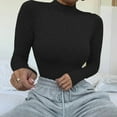 thumbnail image 4 of jsaierl Women's Crew Neck Long Sleeve Bodysuit Tops Sexy Body Suits Slim One Piece Quarter Zip Shapewear Jumpsuit, 4 of 7