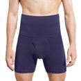 thumbnail image 1 of High-Waisted Compression Boxer Briefs for Men - Tummy Control, Open Fly, Breathable Cotton Fabric, Comfortable Fit, Shapewear Un Navy Blue 6XL, 1 of 5