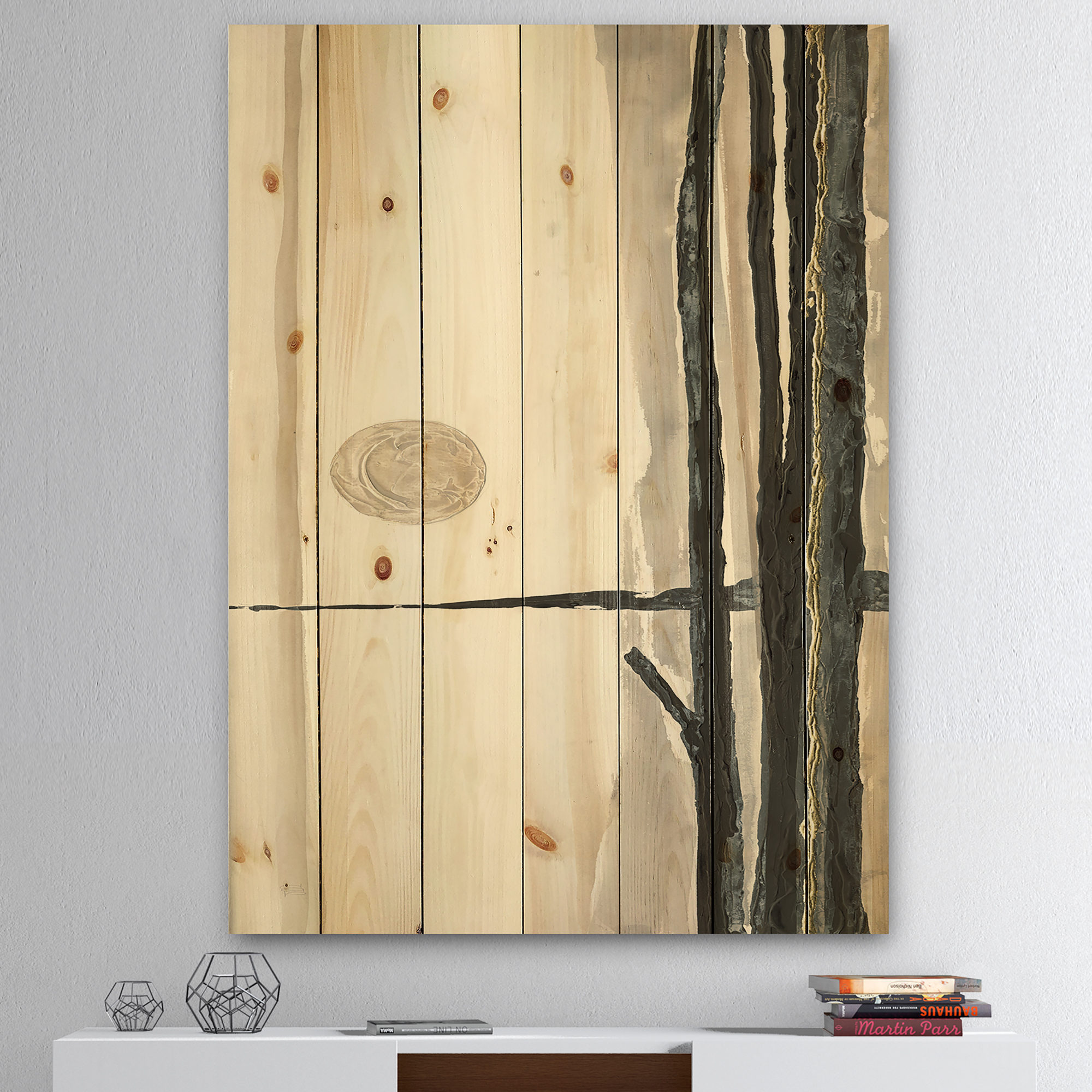 Designart 'Forest Silhouette I' Modern Farmhouse Print on Natural Pine Wood