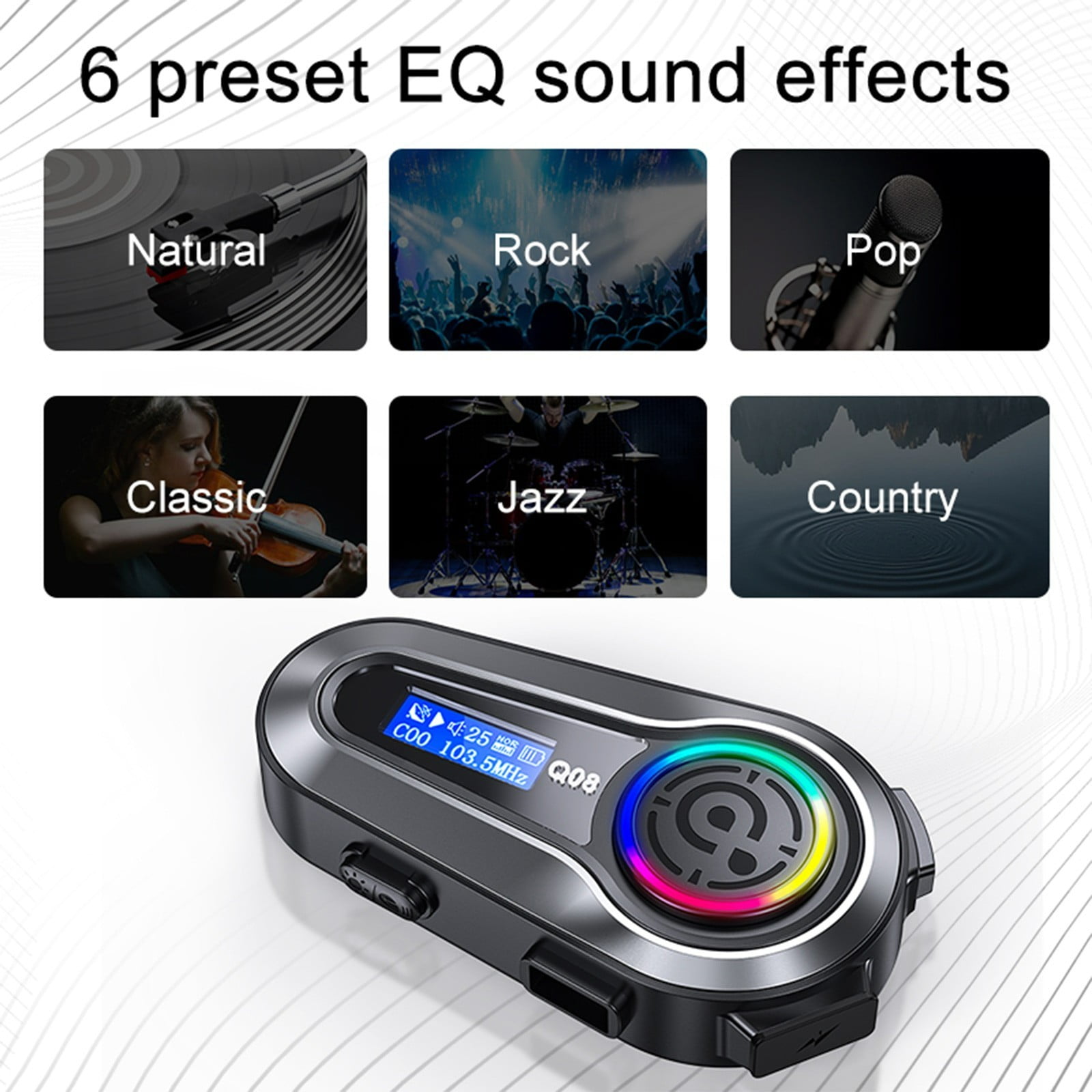 COM1950s Motorcycle Helmet Bluetooth Headset with Noise Cancelling,Bluetooth 5.3 Chip and Lcd Display for Hands-Free Calls & Clear Communication,Ipx6 Waterproof Riding Headset with Long Battery Life
