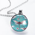 thumbnail image 2 of Dragonfly Glass Circular Pendant Women's Necklace, 2 of 5