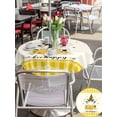 thumbnail image 4 of Outdoor Tablecloth with Umbrella Hole and Zipper, Yellow Bees Gnomes Round Table Cloth 54 Inch Waterproof Tablecloth, Farmhouse Spring Floral Checkered Picnic Table Cover for Patio Camping, 4 of 7