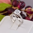 thumbnail image 5 of 3ct Cushion Cut with Band Bridal Wedding Engagement Ring Diamond Simulated 925 Sterling Silver Anniversary Ring SKU:00214, 5 of 5