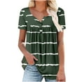 thumbnail image 2 of Palato Women's Plus Size Tops,Women's Summer Tunic Round Neck Printed T-Shirts Casual Short Sleeve Blouse Pleated Tops With Ruffle Hem, 2 of 8