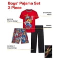 thumbnail image 2 of Quad Seven Boys Pajama Set Breathable Graphic Sleep Shirt, Pajama Pants & Lounge Shorts 3 Piece, 2 of 7
