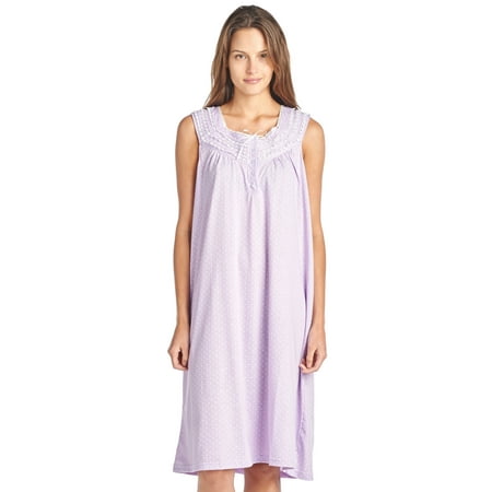 

Casual Nights Women s Fancy Lace Trim Sleeveless Nightgown