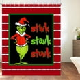 thumbnail image 4 of JOOCAR Christmas Shower Curtain, Black Green Red Stink Stank Stunk Christmas Shower Curtain for Home Bathroom Waterproof Festive Decoration, 4 of 5