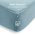 thumbnail image 4 of Sleep Zone Luxury Embossed Full Bed Sheets Set for Kids, Four-Leaf Clover Pattern Sheet & Pillowcase Sets 4 Piece - Super Soft, Wrinkle Free, Fade Resistant, Deep Pocket 16" (Stone Blue, Full), 4 of 8