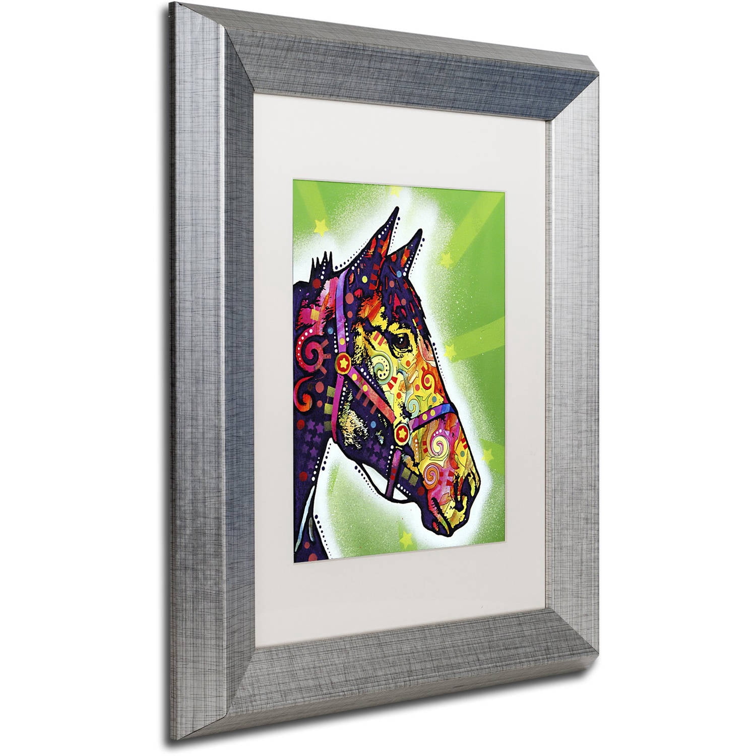 Trademark Fine Art "Horse II" Canvas Art by Dean Russo, White Matte, Silver Frame