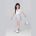 thumbnail image 4 of Bmisegm Girls Skort High Waist Pleated Skort with Decorative Button Detail A Line Short Skort for Daily Casual Wear Back to School Clothes 6-7 Years, 4 of 9