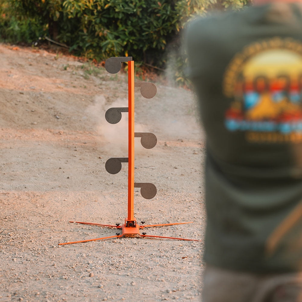 Ash & Ember No-Weld Dueling Tree Kit with AR500 Steel Paddle Targets and Safety Stand, Six AR500 Steel Swing Paddles, Straight or Angled Shooting Positions, Easy Set Up