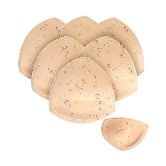 3 Pairs Waterproof Swimsuit Bra Pads Inserts, Bathing Suit Inserts, Sewn Padded Push up Inserts for Bikini Sports