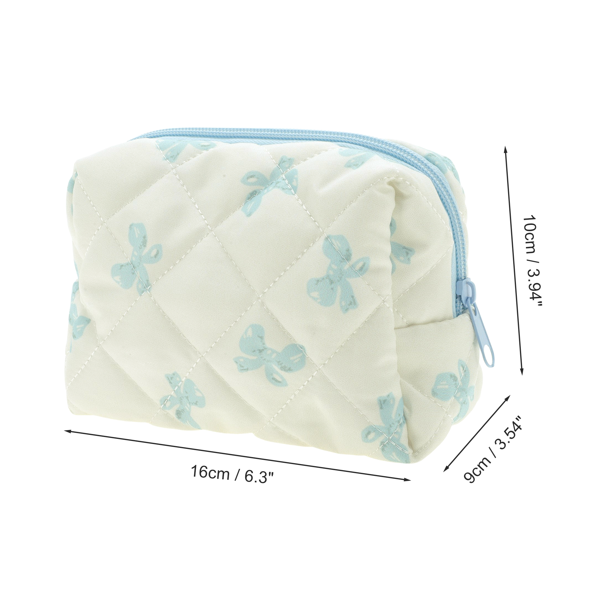 Unique Bargains 1Pc Durable Butterfly Pattern Storage Makeup Bag for Travel Blue Beige