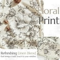 thumbnail image 5 of Linen Kitchen Curtains Floral Tier Curtains 36 Inch Farmhouse Botanic Cafe Curtains Small Window Curtains Rustic Half Window Curtains for Living Room Bathroom Laundry 2 Panels Black on Beige, 5 of 6