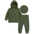 thumbnail image 2 of Modern Moments by Gerber Baby Boy Waffle Hoodie & Pant Outfit Set, 2-Piece, Sizes 0/3-24 Months, 2 of 8