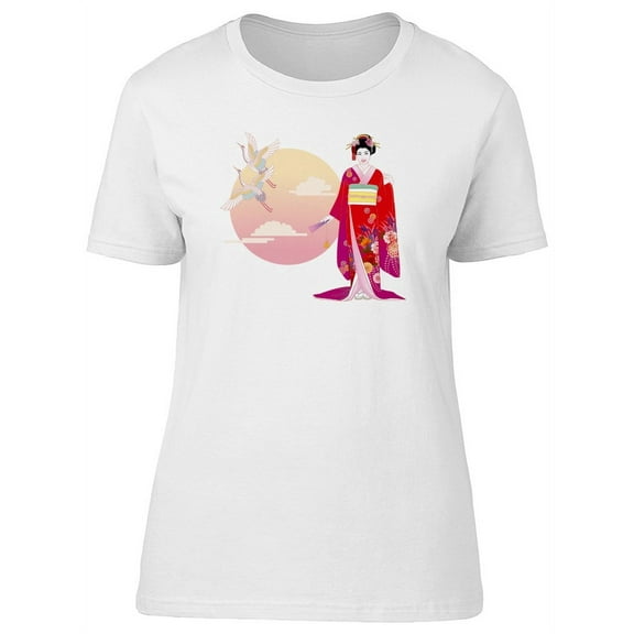 Beautiful Kimono Lady, Japanese T-Shirt Women -Image by Shutterstock, Female Large