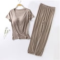 thumbnail image 2 of CQXIDFH Pajamas for Women Set Petite Tunic Top and Wide Leg Pants Pajama Set Petite Length Sleepwear Lounge Sets Sleepwear, 2 of 9