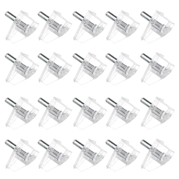 LOLIPPYY 20Pcs Shelf Brackets Pegs Transparent Plastic Support for Cabinets Entertainment Centers