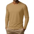 thumbnail image 4 of Dresfit Men's Thermal Shirts Solid Color Big and Tall Tops Fall Stretch Long Sleeve Crew Neck Muscle Tshirts 2025 Loose Fit Slim Fit Oversized Fashion Mint Green 4XL, 4 of 7