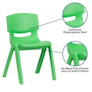 Green Plastic Stackable School Chair with 15.5 Seat Height, PK5