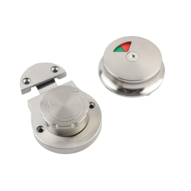 Pestillo de cerradura de puerta de baño con indicador, cerradura de inodoro, indicador de perno de puerta, hardware Plata