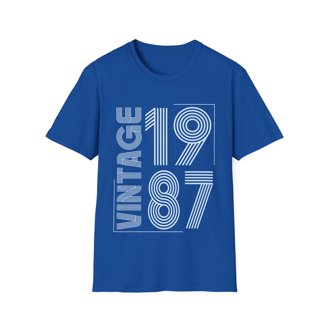 T-shirt Vintage Homme 36 Ans 1989 - Gildan 5000, Coton Lavage Machine, Coupe Décontractée