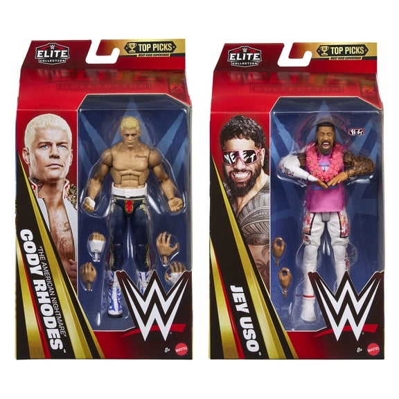 WWE Elite Top Picks 2026 (Wave 4) - Set of 2 (Jey Uso & Cody Rhodes) Mattel WWE Toy Wrestling Action Figures