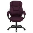 thumbnail image 6 of Flash Furniture High Back Grape Microfiber Contemporary Executive Swivel Ergonomic Office Chair with Arms, 6 of 6