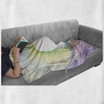 thumbnail image 6 of Spires Soft Flannel Fleece Throw Blanket, Abstract Fractal Heart Caught in Whirl Odd Fantasy Exotic Artwork Print, Cozy Plush for Indoor and Outdoor Use, 50" x 60", Lilac Yellow, by Ambesonne, 6 of 6