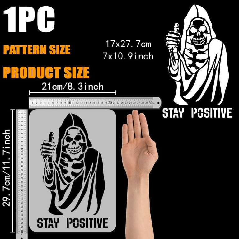 Day Of The Dead Woman Stencil - 8.3x11.7 Inch Rose Flower Painting Template For DIY Crafts