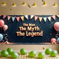 thumbnail image 5 of Gold Balloons Birthday Banner Glimmering Stars The Man Myth Legend Background for Party Event Celebration, 5 of 8