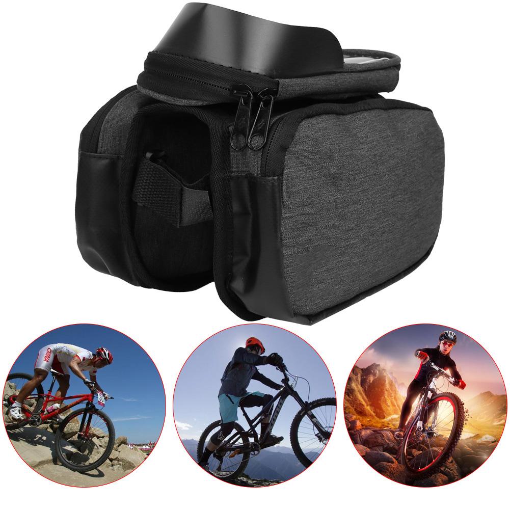 YLSHRF Cycling Bag,SAHOO Cycling Top Tube Bag Waterproof Double Pouch Bike Frame Front Tube Bag