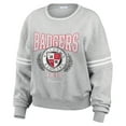 thumbnail image 2 of Women's WEAR by Erin Andrews Heather Gray Wisconsin Badgers Classic Stripe Pullover Sweater, 2 of 4