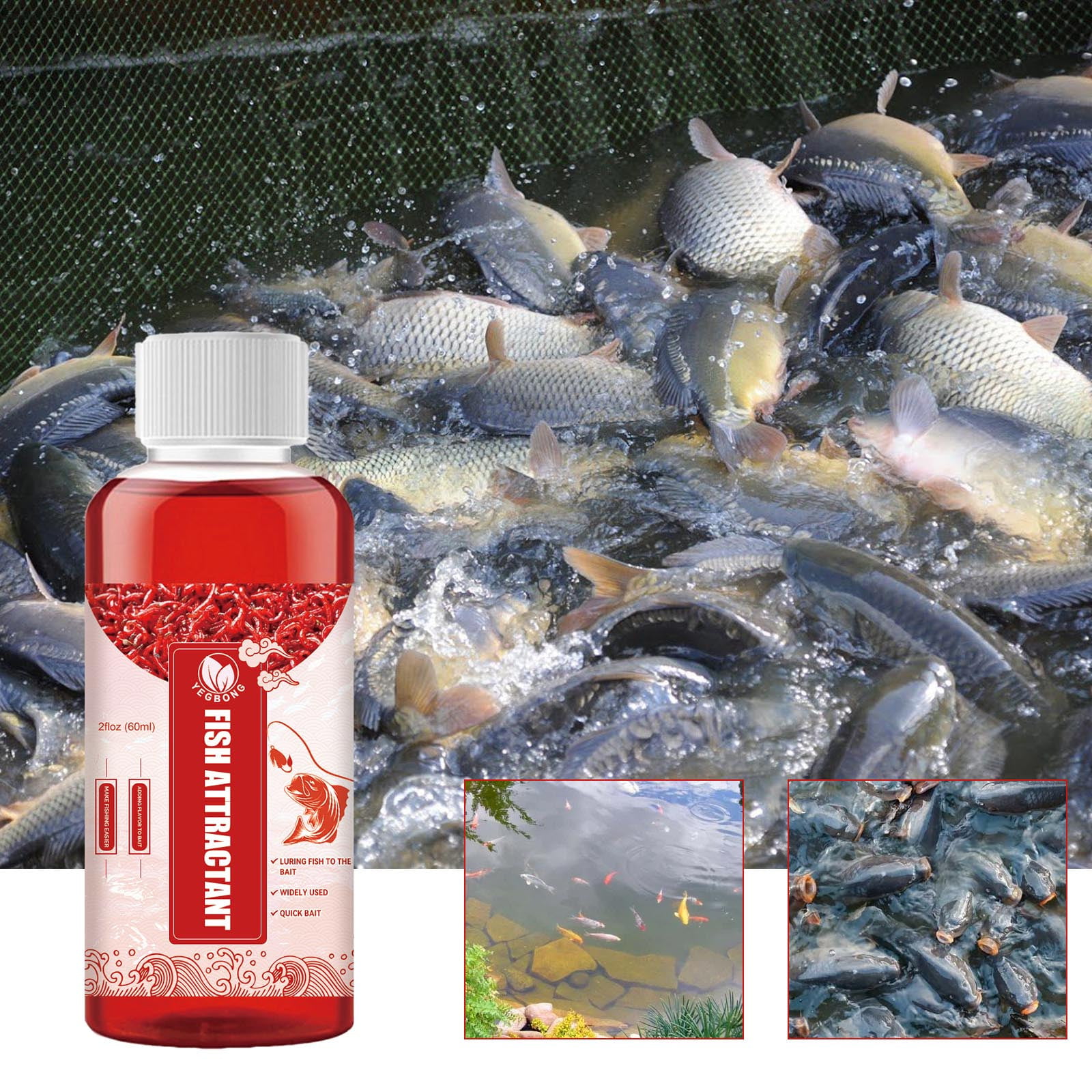 Red Worm Concentrate 60ml Effective And Long-lasting Red Worm Liquid Bait  High Concentration Safe Fishing Bait Attractant For