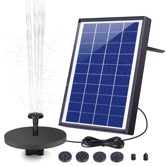 Floating Solar Fountain, Solar Powered Water Fountain with Battery Backup, Garden Decoration for Outdoor Spaces, Submersible Water Pump with Adjustable Water Style & Anti-idle Protection