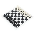 International Chess Set Black White Plastic Chess Pieces PU Leather