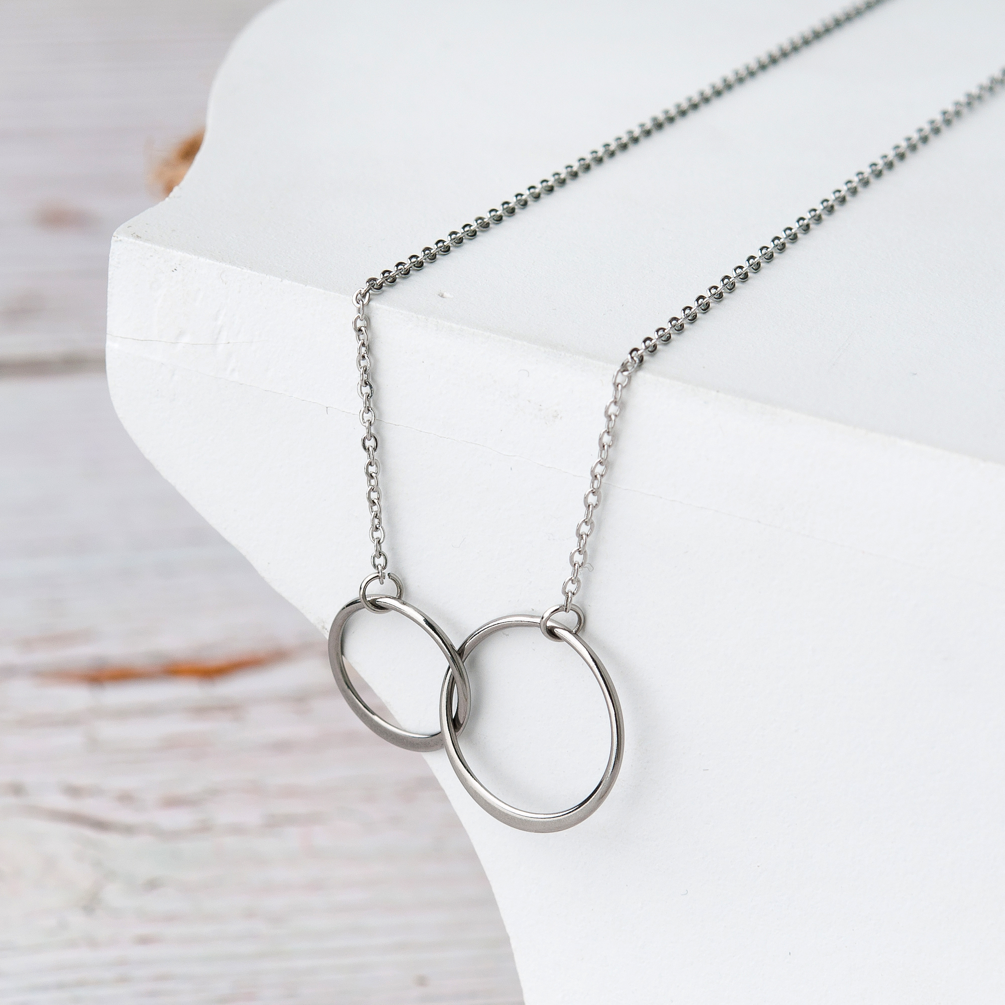 Anavia Mother in Law Gift, Mother of the Groom Gift, Jewelry and Card Gift for Mother in Law, Mother's Day Gift, Necklace and Card Gift [Silver Infinity Ring,Blue-Orange Gradient]