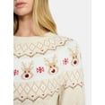 thumbnail image 4 of Holiday Time Women's and Women's Plus Pretty Christmas Sweater, Sizes XXS-3X, 4 of 5
