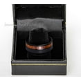 thumbnail image 4 of Jewelry Avalanche Koa Wood Inlay Tungsten Wedding Band, Black Pipe Cut Mens Engagement Band 8MM, 4 of 4