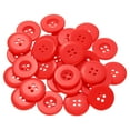 thumbnail image 1 of 60 piezas de botones de costura de 32L 4/5" (20 mm) de resina redondos planos de 4 agujeros, botones de reemplazo para costura de ropa y bricolaje, rojos, 1 of 7