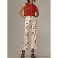 thumbnail image 4 of Michellecmm  Women Wide Leg Denim Pants Casual Loose Fruit Print Crop Capri Jeans, 4 of 7