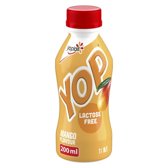 Yogourt à boire Yoplait Yop 1 %, mangue, boisson au yogourt sans lactose, 200 mL 200 ml