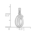 thumbnail image 2 of 10k White Gold O Script Letter Name Personalized Monogram Initial High Polish Charm Pendant Necklace for Women, 2 of 2