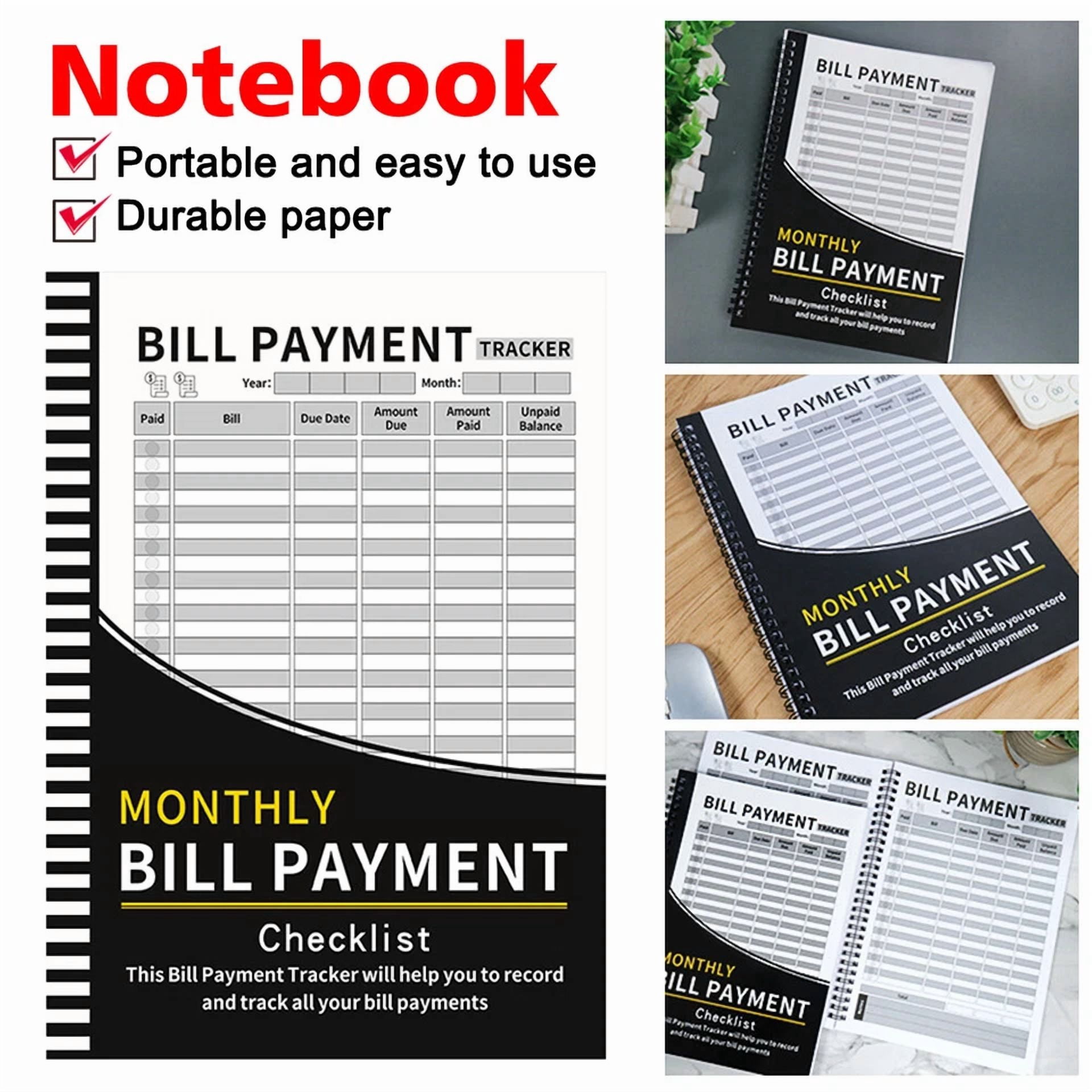 Bill Tracker Notebook: Monthly Bill Payment Checklist With Spiral Binding