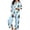 Light Blue, variant on Womens Christmas Pajama Set Long Sleeve Collared Sleep Shirt and Lounge Pants Festive Holiday Loungewear Outfit for Home