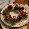 thumbnail image 6 of YIMWNYI Christmas Wreath Gift, Candelabra Ornaments, Candlelight Dinner Decorations, Festive Centerpiece for Holiday Parties, Christmas Eve Table Decor, Pinecones and Berries Arrangement, 6 of 6