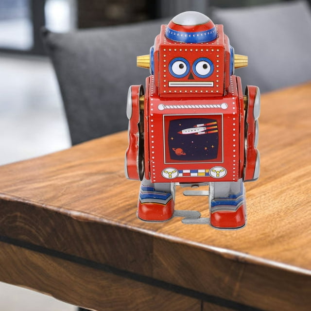 Enrolle El Juguete Del Robot Vintage, El Juguete Del Robot De Hierro Hecho A Mano Para El Restaurante Cafe Bar