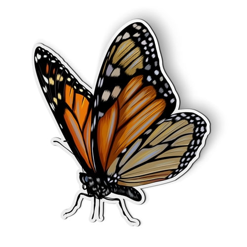 Realistic Monarch Butterfly - 5.5" Magnet for Car Locker Refrigerator